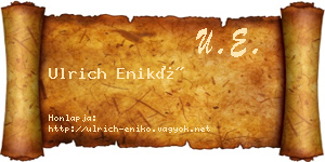 Ulrich Enikő névjegykártya