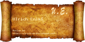 Ulrich Enikő névjegykártya